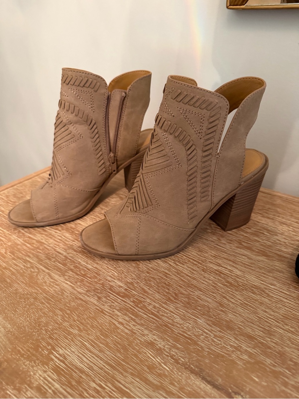 Women’s Taupe Cutout Block Heel Sandals
